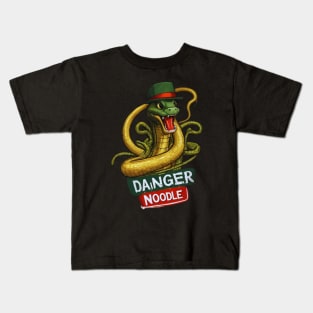 Danger Noodle | Vintage Rattlesnake Biology Art Funny Snake Kids T-Shirt